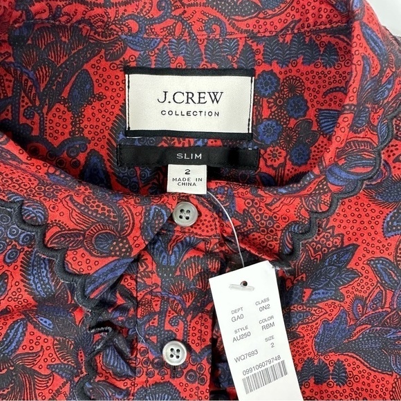 J. Crew Collection Shirt 2 Scallop Ruffle Button Up Perfect NWT - Picture 14 of 17